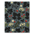 Dark Gray Botanical Berry Floral Rug