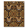 Golden Cat Floral Mandala Art Rug