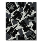 Monochromatic Graphic Brush Stroke Composition Rug