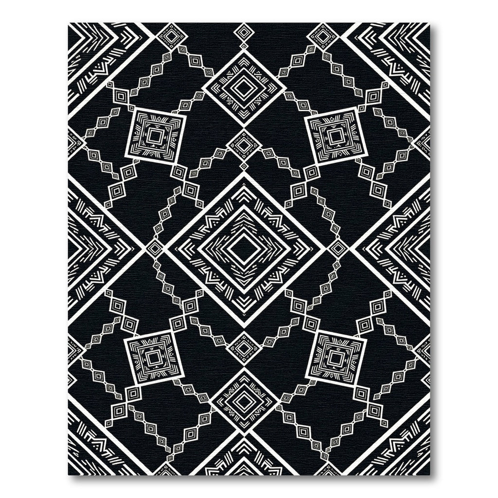Monochrome Diamond Ethnic Geometric Rug