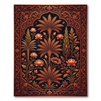 Ornate Black Amber Floral Arch Rug