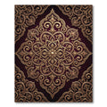 Ornate Gold Embossed Floral Medallion Rug