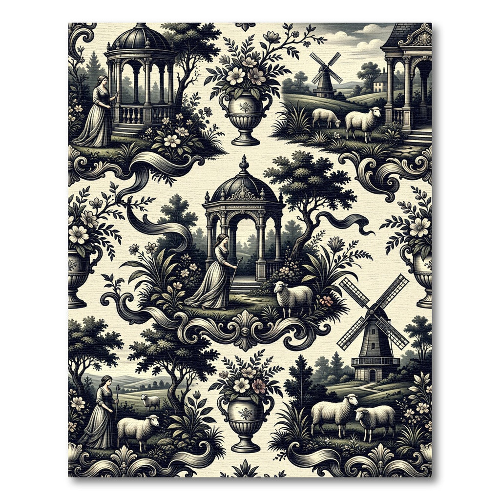 Pastoral Scene With Gazebos And Sheep Rug