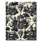 Pastoral Scene With Gazebos And Sheep Rug