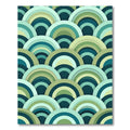 Aqua Teal Gradient Rainbow Arc Rug
