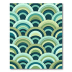 Aqua Teal Gradient Rainbow Arc Rug