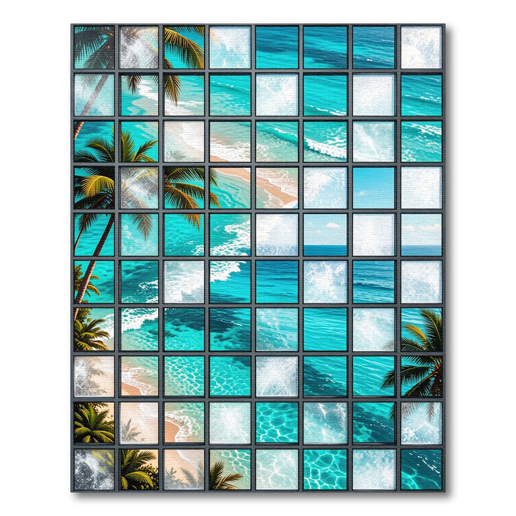 Tropical Palm Beach Ocean Collection Rug