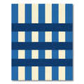 Bold Blue Cream Stripe Weave Rug