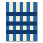 Bold Blue Cream Stripe Weave Rug
