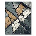 Cracked Stone Geometric Color Block Accent Rug