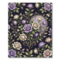Elegant Floral Heart with Purple Roses Rug