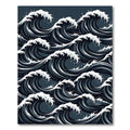Deep Blue Cresting Waves Rug