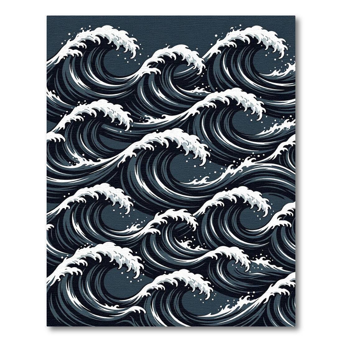 Deep Blue Cresting Waves Rug