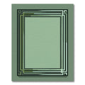Green Black Geometric Border Rectangular Rug