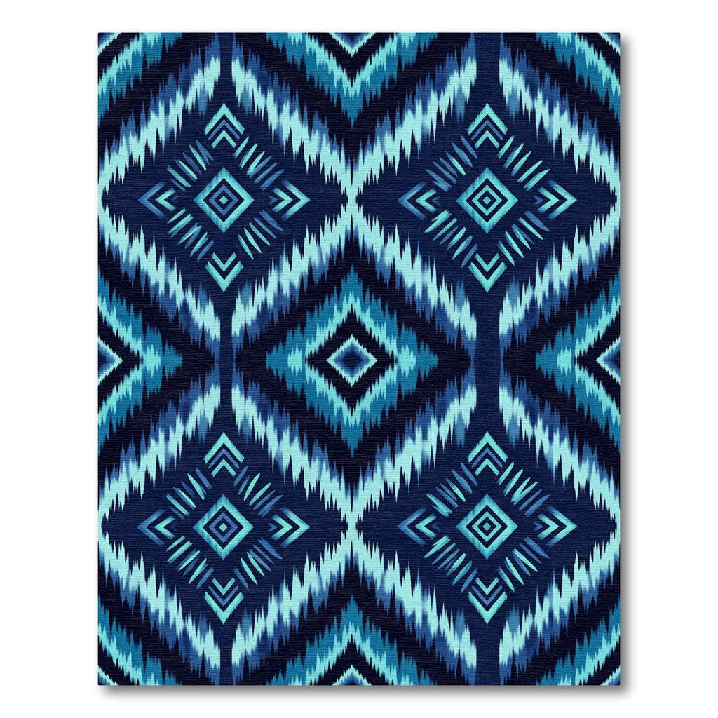 Deep Blue Diamond Ikat Rug