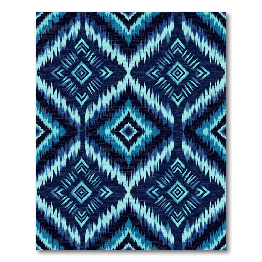 Deep Blue Diamond Ikat Rug