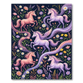 Whimsical Pastel Unicorn Floral Meadow Rug