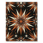 Geometric Copper Radiant Starburst Art Rug