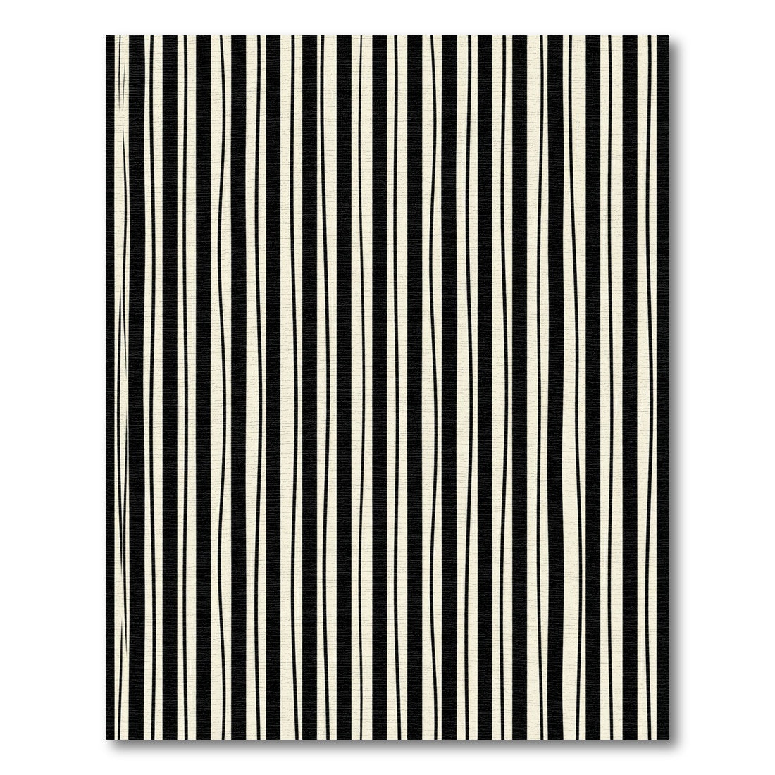 Cream Black Vertical Wavy Stripes Rug