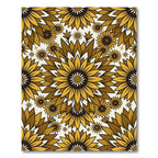 Golden Sunflower Bloom Medallion Rug