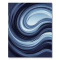 Abstract Navy Blue Swirling Wave Rug