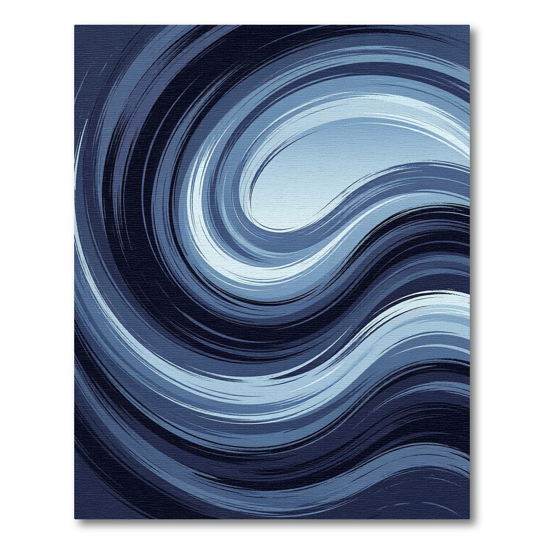 Abstract Navy Blue Swirling Wave Rug
