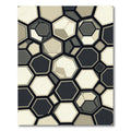 Sophisticated Monochrome Geometric Hexagon Area Rug