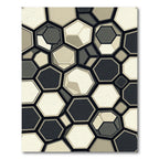 Sophisticated Monochrome Geometric Hexagon Area Rug