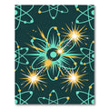 Teal Yellow Atomic Burst Elements Rug