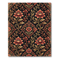 Ornate Crimson Floral Botanical Scroll Rug