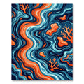 Abstract Swirling Coral Flow Ocean Wave Rug