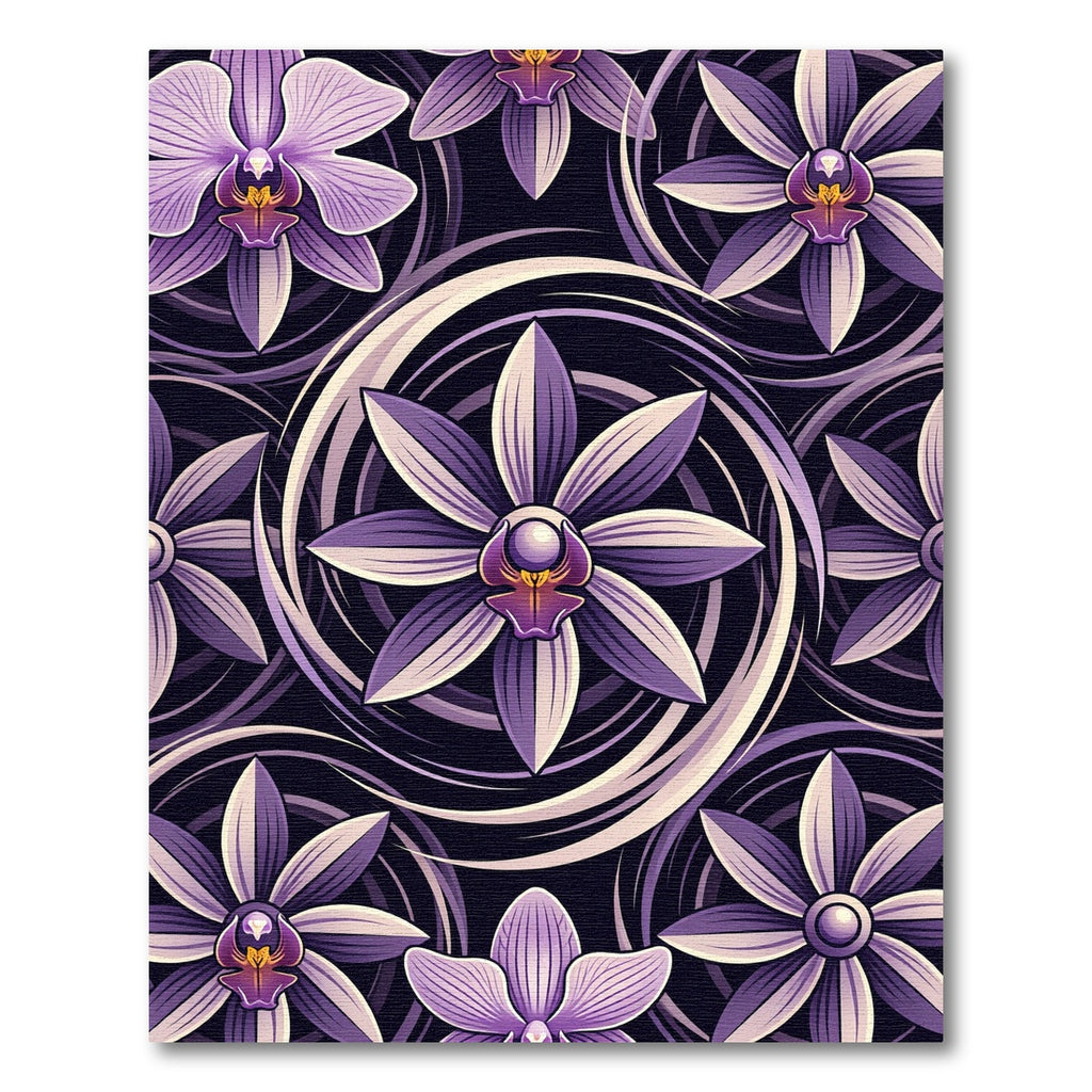 Orchid Swirl Purple Floral Repeat Rug