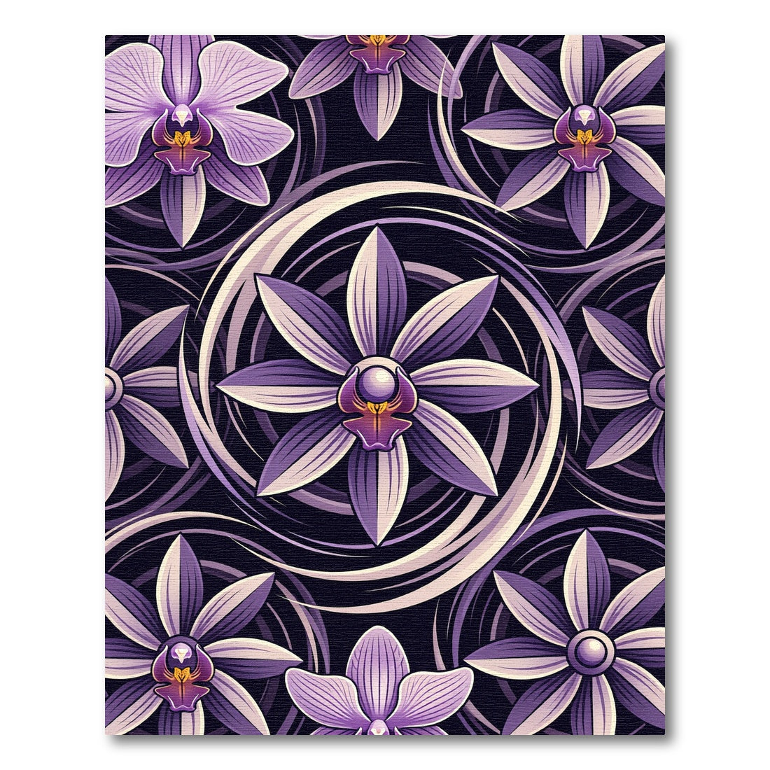Orchid Swirl Purple Floral Repeat Rug