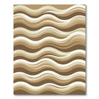 Abstract Brown Cream Wavy Ripple Rug