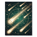 Celestial Gold Comet Midnight Starry Sky Rug