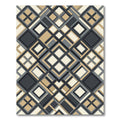 Sophisticated Cream Charcoal Geometric Diamond Rug