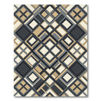 Sophisticated Cream Charcoal Geometric Diamond Rug