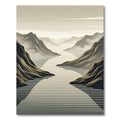 Abstract Mountain River Landscape Rug
