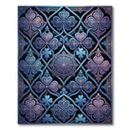Blue and Purple Clover Lattice Rug