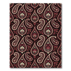 Deep Red Paisley Floral Medallion Rug