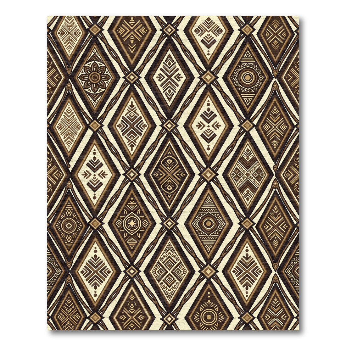 Earth Tones Diamond Medallion Rug