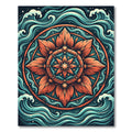 Earthy Orange Solar Bloom Oceanic Swirl Rug