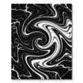 Black White Swirling Marbled Rug