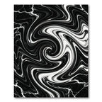 Black White Swirling Marbled Rug