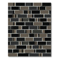 Modern Gray Black Brick Arrangement Rug