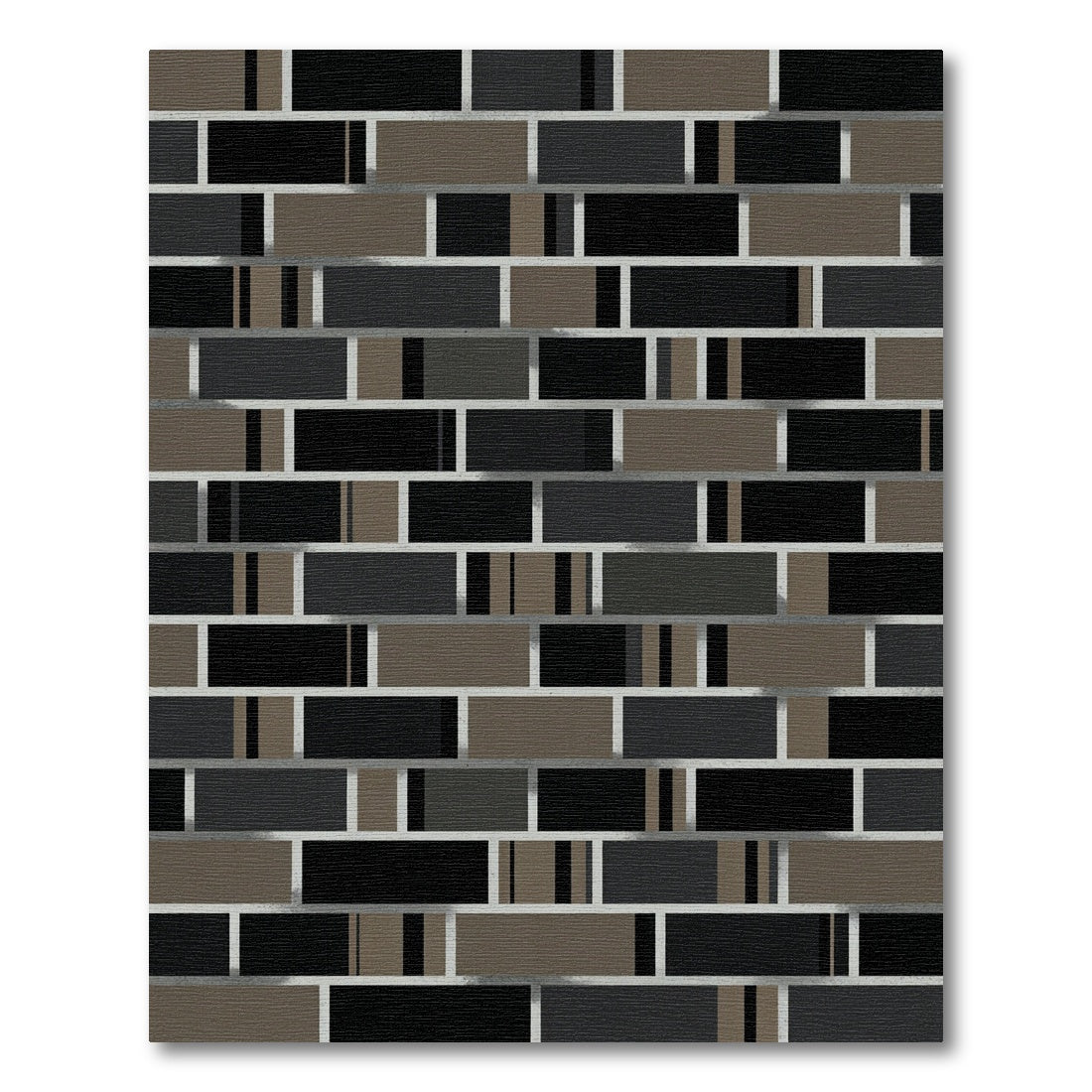 Modern Gray Black Brick Arrangement Rug