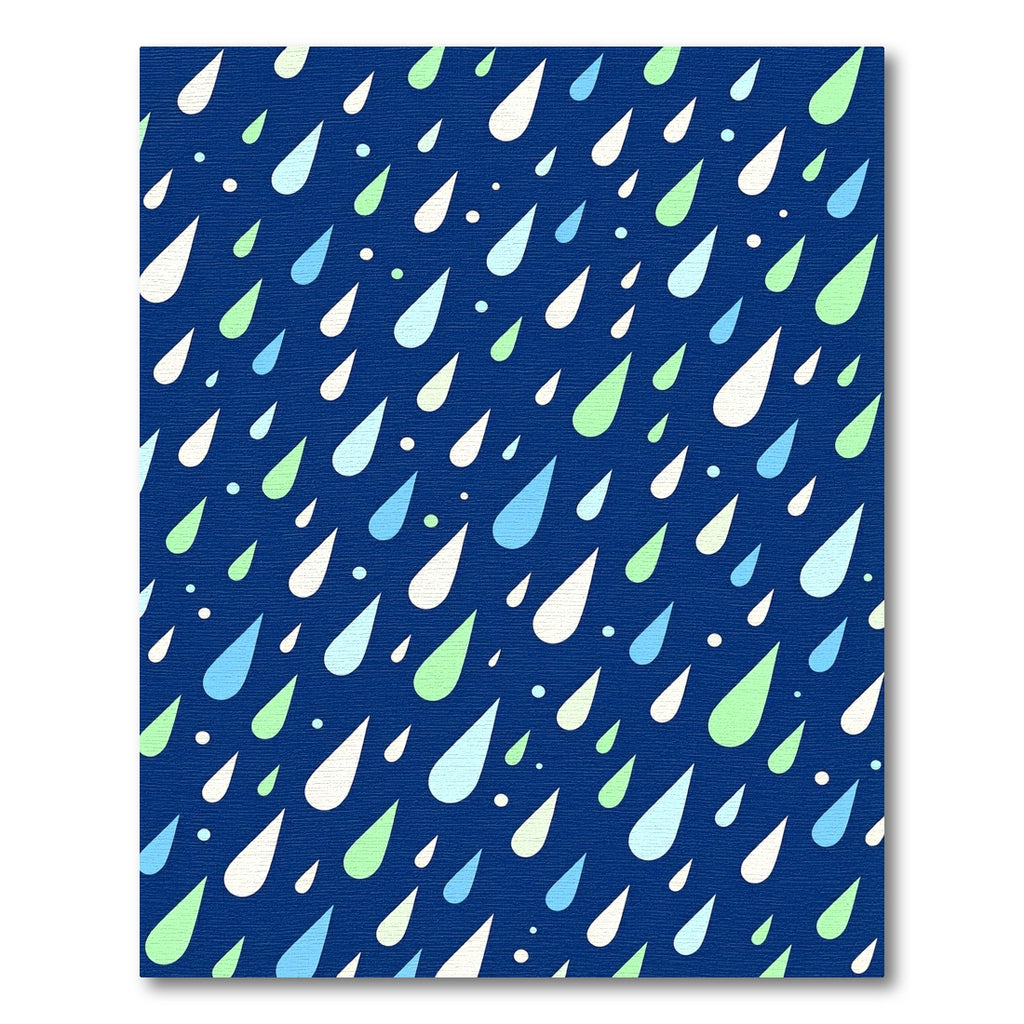 Blue White Green Rain Drops Rug