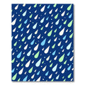 Blue White Green Rain Drops Rug