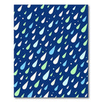 Blue White Green Rain Drops Rug