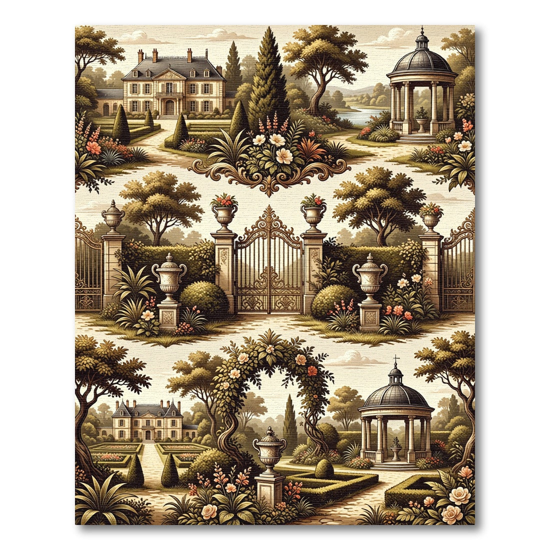 European Garden Villa Archway Gazebo Rug